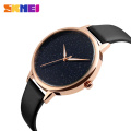 Simple dial design watch manufacturer wholesale price skmei 9141 waterproof leather lady quartz women wristwatch